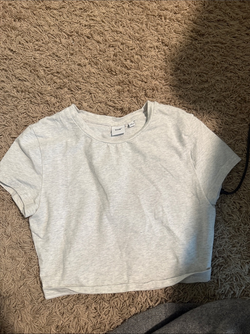 Aritzia light grey cropped baby tee